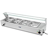 Royal Catering Baño María De Sobremesa Para Hostelería RCBM-4B (1.800 Watt- Cuatro Contenedores GN 1-2 Con Tapadera…